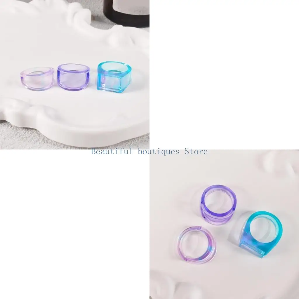 U4LF Triple Linked Ring Silicone Molds Artistic Silicone Ring Molds Unique Rings Mold for Custom Resin Jewelry Crafting