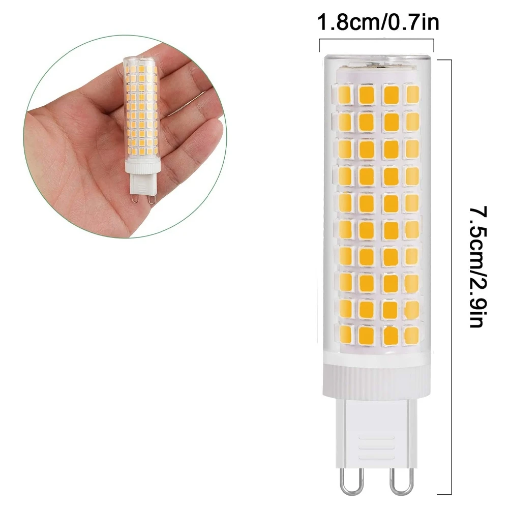 Светодиодная лампа ABNG 12 Вт G9 Теплый белый 3000 К, эквивалент галогенной лампы 100 Вт, 360 °   Широкоугольный, без регулировки яркости, 1100 люмен, 5 шт.