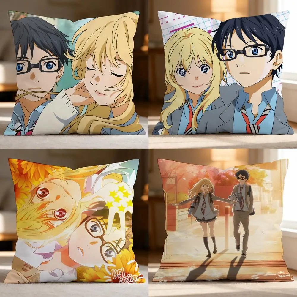 Your Lie In April Cushion Cover Multi Sizes For Car Home Bedroom Decor Custom Valentine Gifts