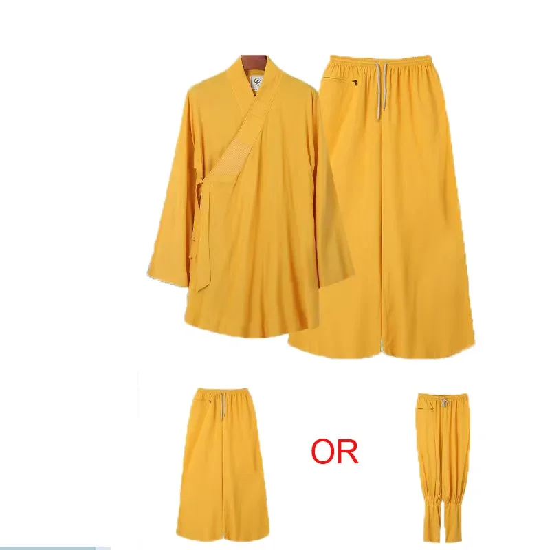 

Unisex Summer&Sping Soft Cotton Buddhist Shaolin Monk Uniform Zen Clothing Buddhism Buddha Lay Rohan Suits