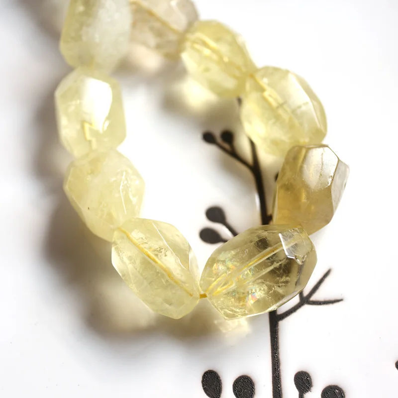 Faceted Nugget Quartz Beads Natural 15