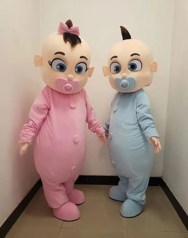 

New Version the happy Boy&Girl Mascot Costume Adult Birthday Party Fancy Dress Halloween Cosplay Outfits Clothing Xmas