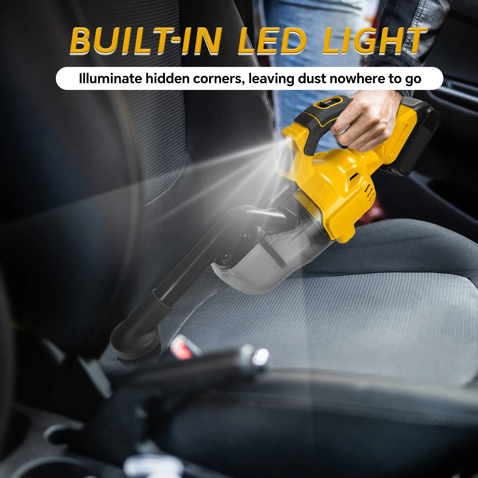 コードレス掃除機 400W ハンドヘルド電気掃除機 20KPA 強力な吸引 Dewalt 20V バッテリーに適合 (バッテリーなし)