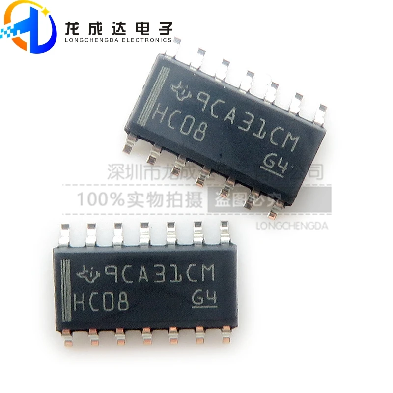 30pcs original new SN74HC08DR screen printing HC08 SOP14 four-way 2-input logic chip