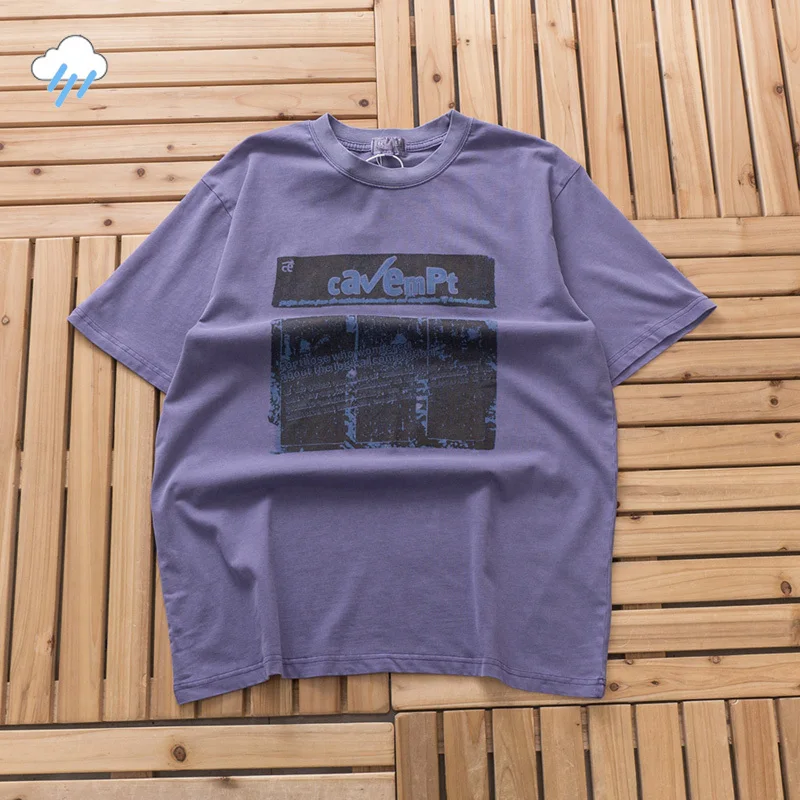 

2024 Summer Loose Batik Purple EMPT C.E T-Shirt Streetwear Vintage Washed CAVEMPT T Shirt For Men Women With Tag