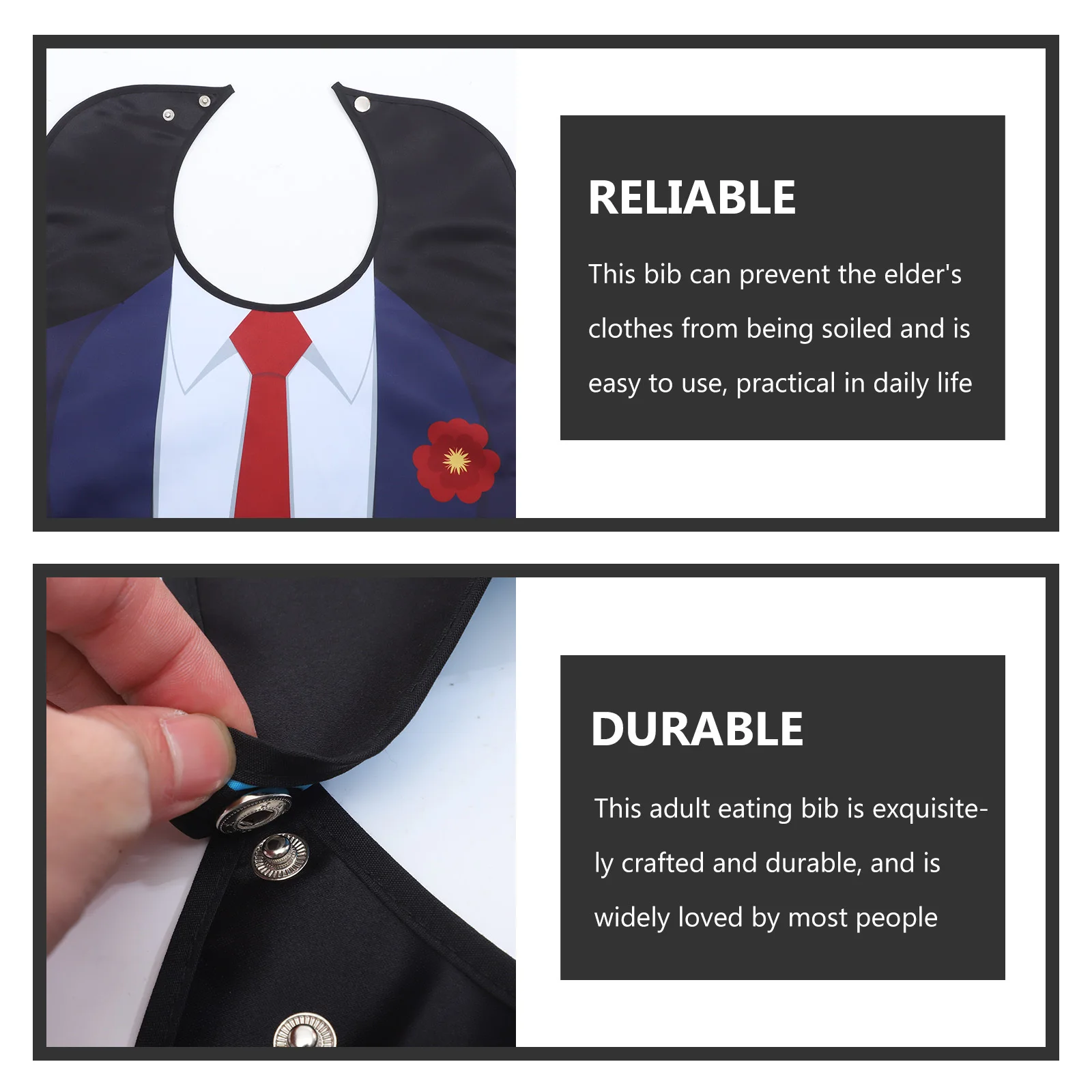 

Reusable Adult Bib Oil Proof Long Sleeve Elderly Eating Apron for Adults Seniors Dementia Patients Washable Daily Use Gift Idea