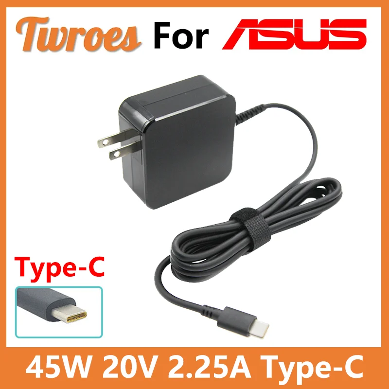 45W 20V 2.25A USB C Type C Laptop Charger Adapter Phone For ASUS MacBook ZenBook Lenovo Dell Xiaomi air HP Sony Power Huawei