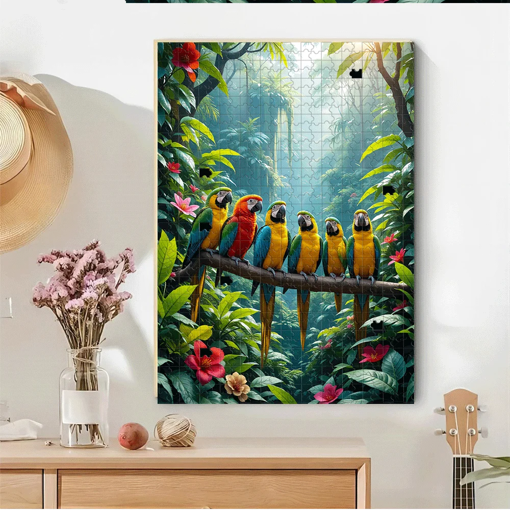 Parrot 500pcs/1000pcs Puzzle Game Gift Home Interactive Game Puzzle DIY Home Decoration Brain Challenge High-Quality Family Fu