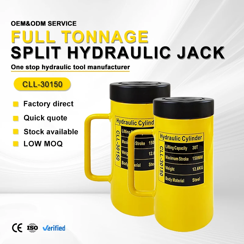 CLL-30150 Single Acting Low Profile Lock Nut 30 Ton Hydraulic Cylinder