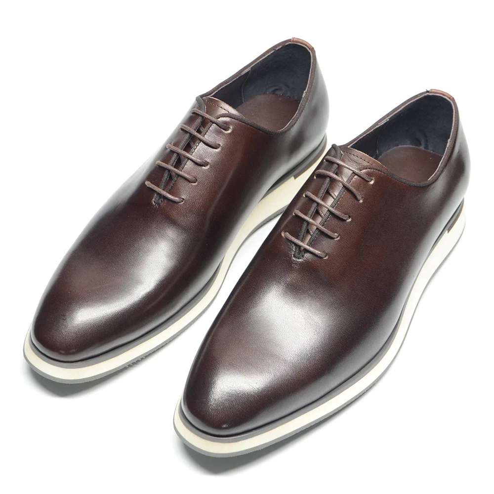 

Classic Stylish Cow Genuine Leather Mens Oxford Casual Business Shoes Whole Cut Lace-up Black Brown White Sneaker Shoes for Men