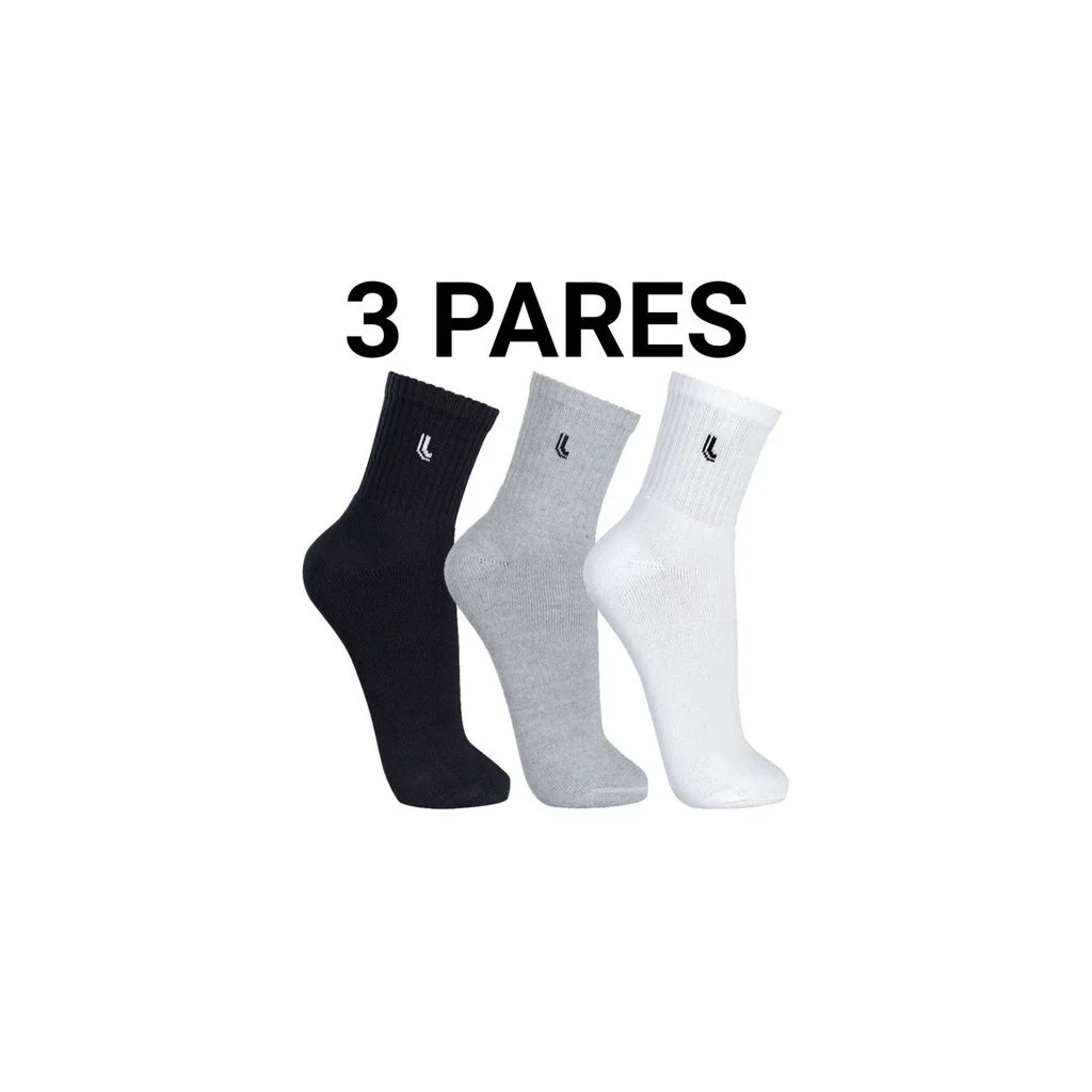 Kit 3 Paired Half Lupo Male Medium Cano Wholesale Original Cotton with Special Texture for Ventilation