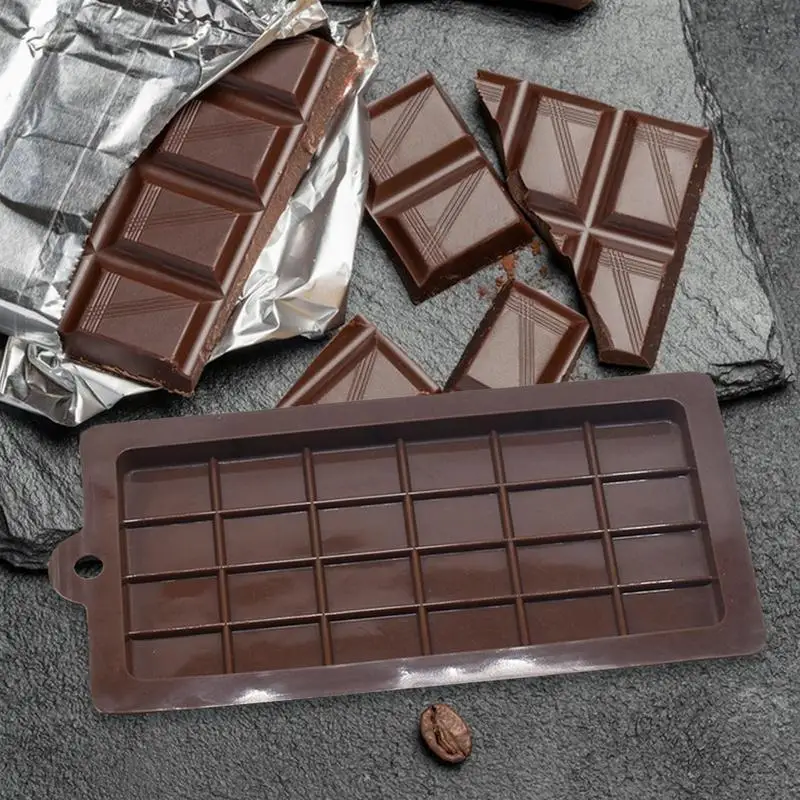 Moldes de Chocolate para hornear, moldes para pasteles, molde cuadrado de silicona ecológico de alta calidad, herramientas para dulces de 24 cavidades de calidad alimentaria