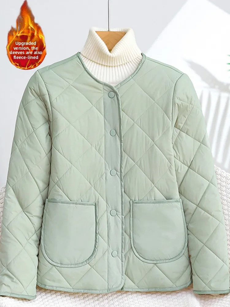 

Women's Inner Cotton Jaet School orm Inner Padded Coat Home Wear Warm down Cotton Vest Thiened Long Sve V-Ne