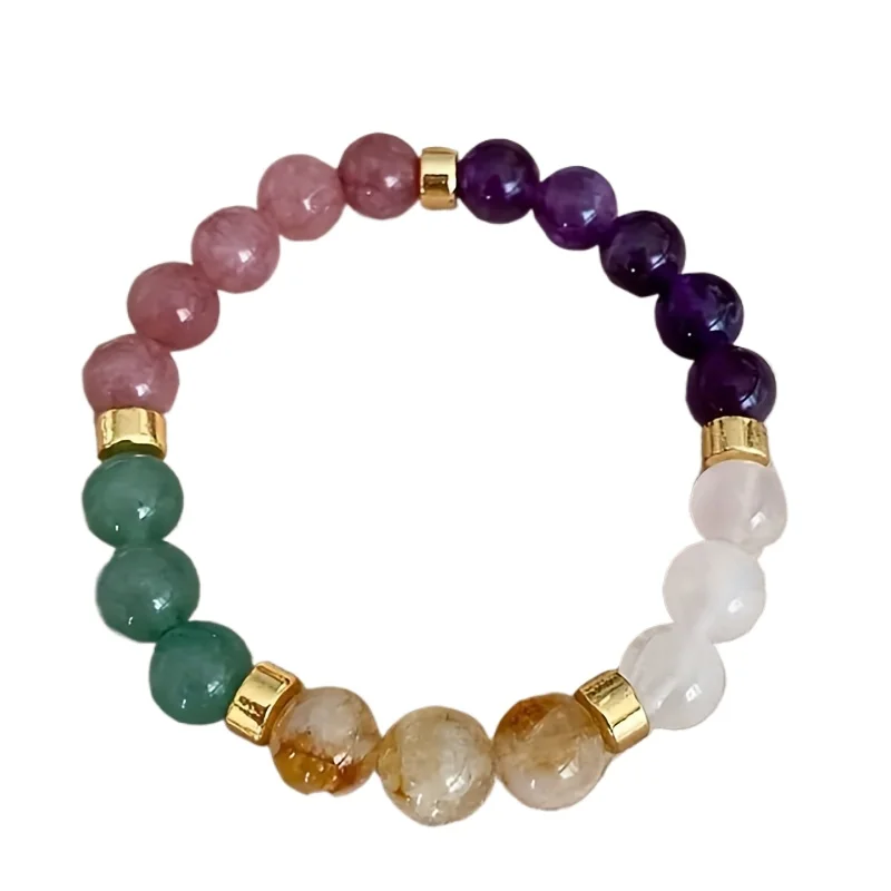 1pc Beautiful Natural Tiger Eye Amethyst Beaded Good Luck Bracelet, Perfect Gift for Any Occasion, Birthday, Anniversary