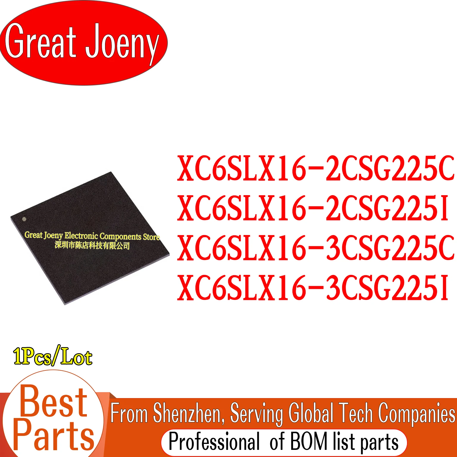 

100% New Original XC6SLX16-2CSG225C XC6SLX16-2CSG225I XC6SLX16-3CSG225C XC6SLX16-3CSG225I IC Chipset BGA-225