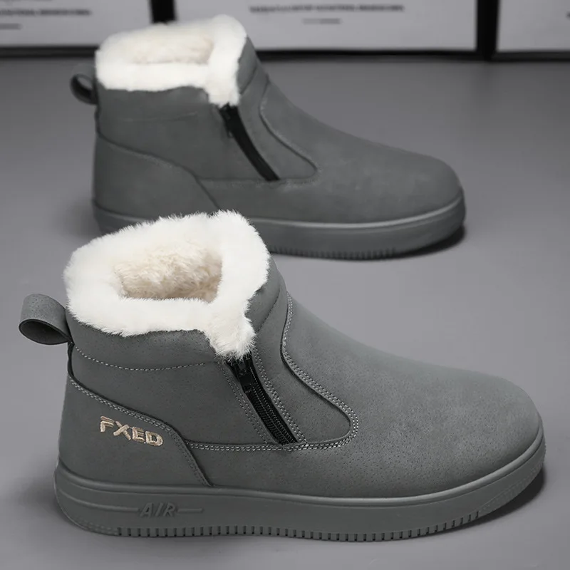 

Зимняя теплая мужская обувь с высоким берцем, хорошее качество, непромокаемая плюшевая обувь с верхом, морозостойкие нескользящие хлопковые зимние ботинки zapatillas