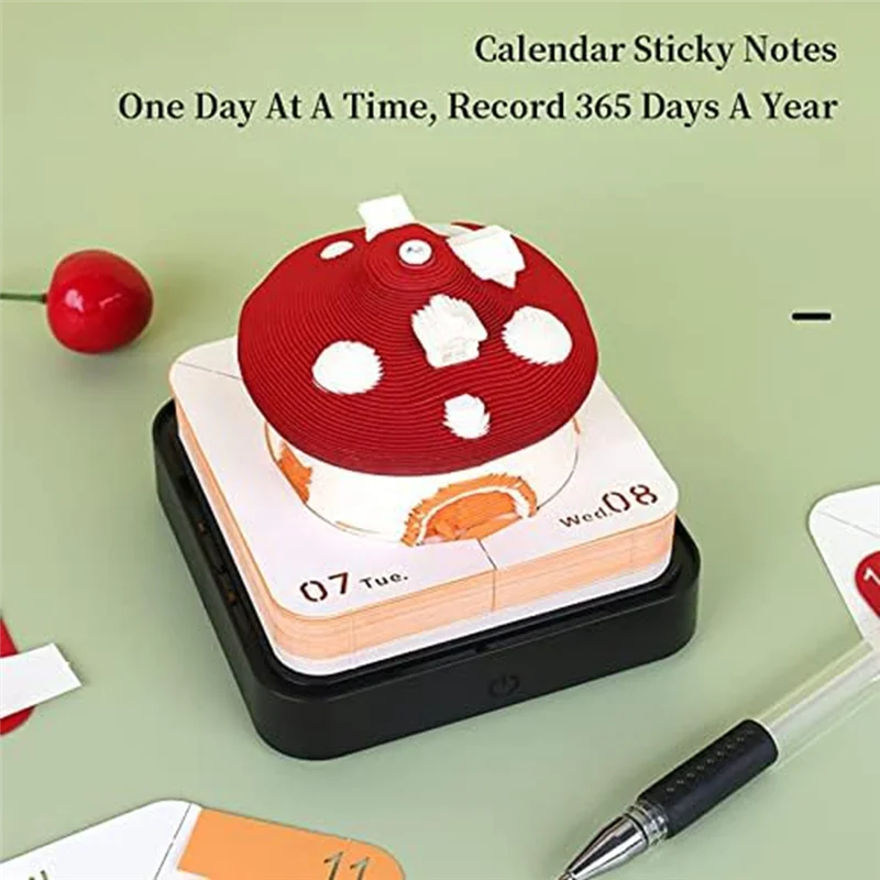 A19E-3D Calendar 2024, Tear-Off Sticky Note 3D Notepad, Clock Calendar, Office Desk Decoration, Paper Carving Art