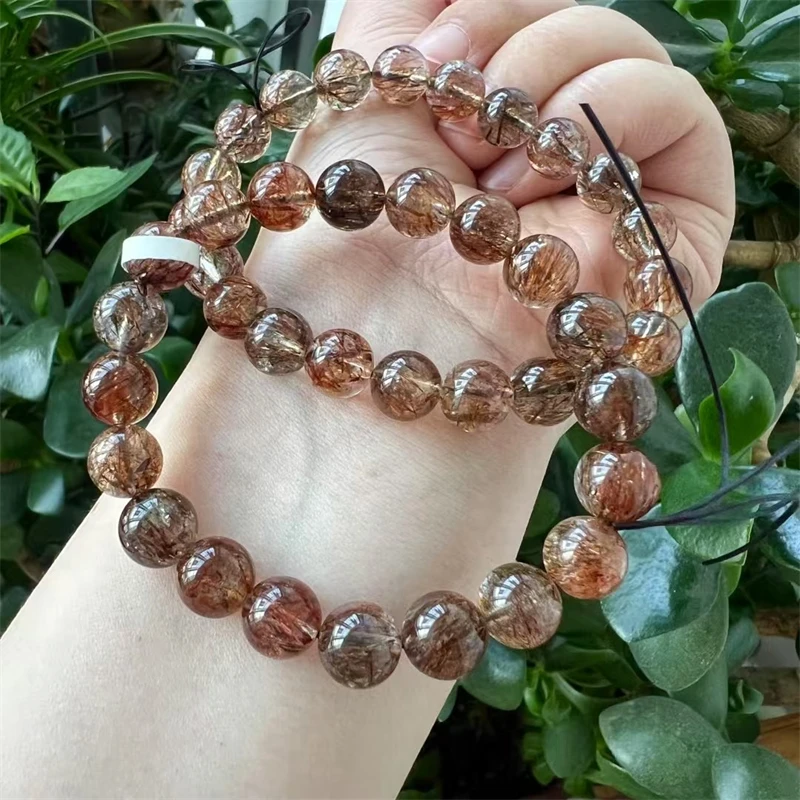 

Natural Black Gold Super Seven Quartz Bracelet Gemstone Women Stretch Jewelry Healing Birthday Present 1pcs 8.5/9/10MM