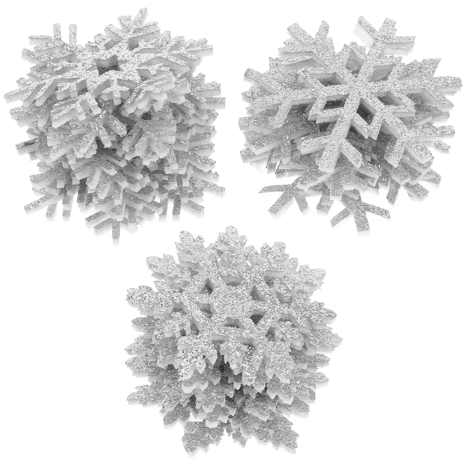 

30Pcs Snowflake Iron on Patches Embroidered Applique Winter Christmas DIY Clothing Accessories Hats Jackets Bags Silver