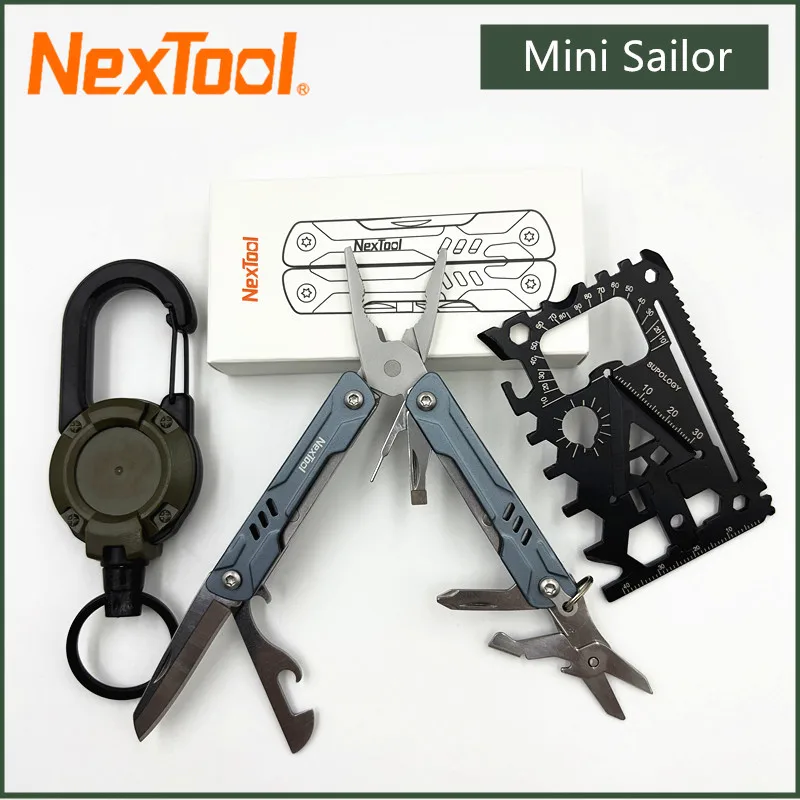 

NexTool Mini Sailor 11 в 1, многофункциональный инструмент, уличные складные плоскогубцы, карманный нож, инструменты, кусачки, EDC, булавка для карт, отвертка, ножницы