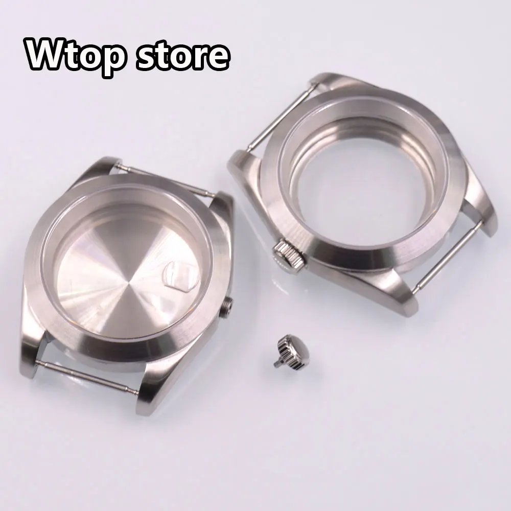 36MM/40MM Brushed Watch Case Sapphire glass Fit NH34 NH35 NH36 PT5000 ETA2824 2836 Miyota 8215 Automatic Movement Watch parts