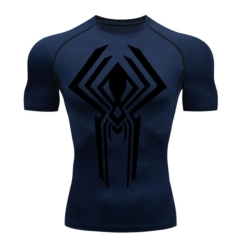 2099 New Men's Compression Shirt Short-sleeved Casual T-shirt Quick-Drying Breathable Fitness Top Summer Men Sports T-shirt 4xl