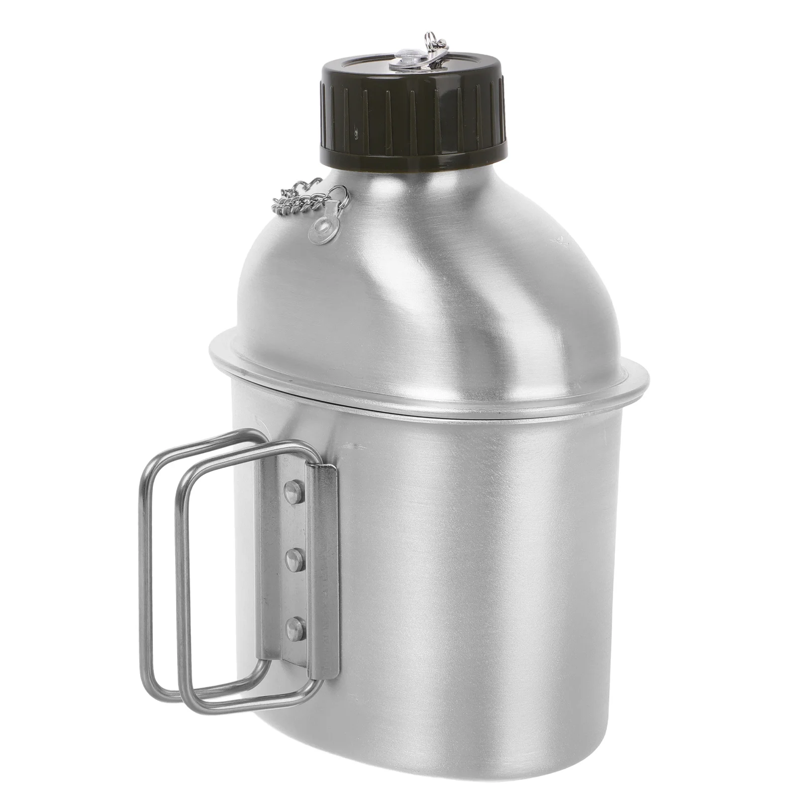 مجموعة إبريق ماء من الألومنيوم سعة 0.98 لتر، مقصف سفر مدمج متين للتخييم والتنزه والتدريب، حاويات مياه رياضية قابلة لإعادة الاستخدام