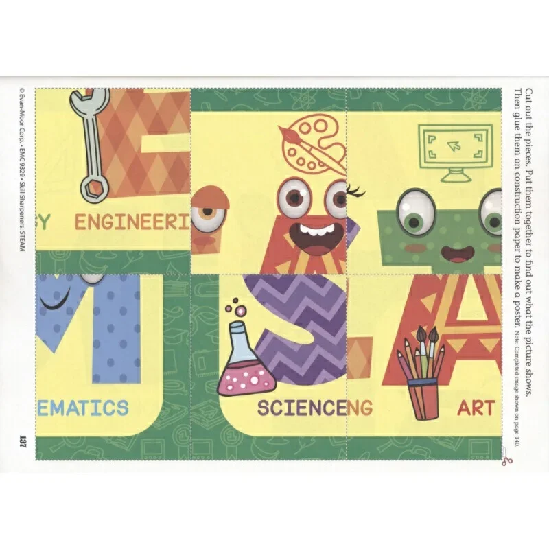 مبراة مهارة Evan-Moor: STEAM، الصف PreK، العمر 3 4 5 6، الكتاب الإنجليزي 9781645140788