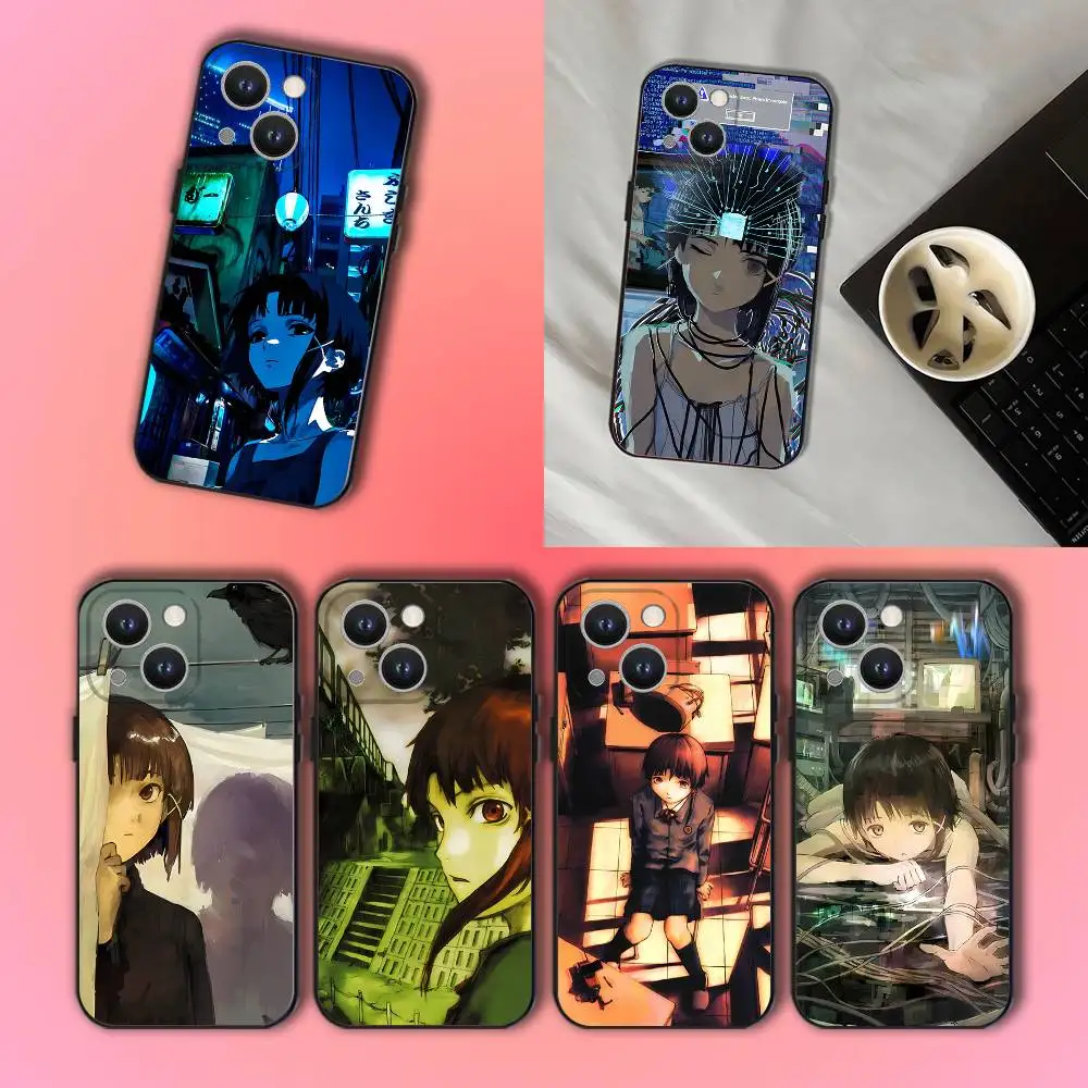 

Serial E-Experiments LainS For iPhone 17,16,15,14,13,12,11,Pro,XS,Max,XR,Plus,E,SE4,Mini Black Soft Cover Phone Case