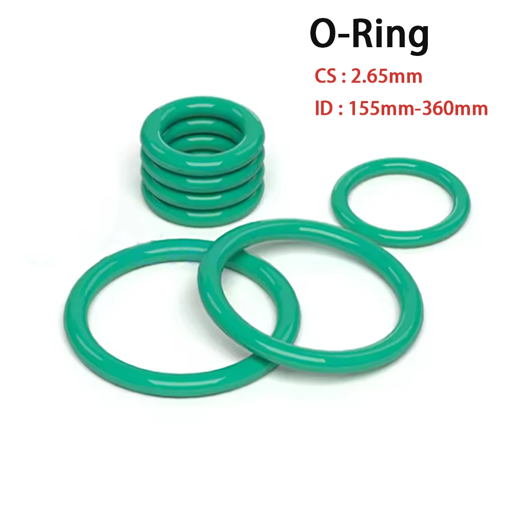 

CS 2.65mm Green FKM Rubber O-Ring Gasket ID 155mm-360mm Fluoro Rubber O-Rings Sealing Gasket Oil Resistant Acid&Alkali Resistant