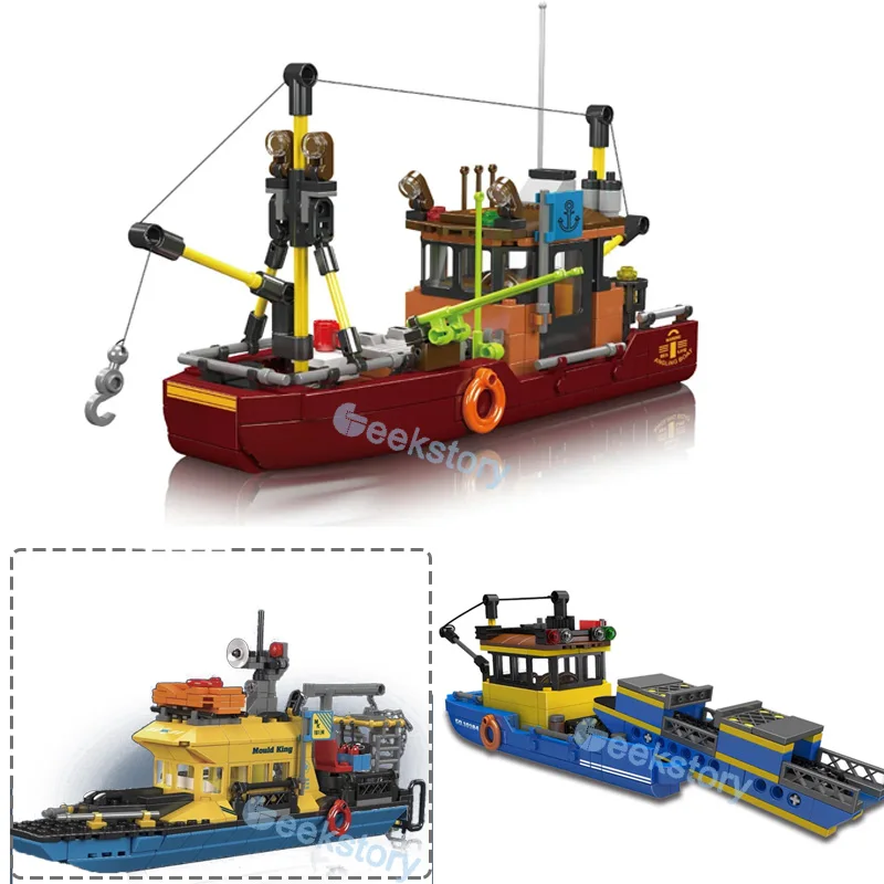 

MOC Waste Management Ship 10184 Model Building Blocks Assembly Exploration Ship/Fishing Boat Educational Bricks Kids Toys Gifts