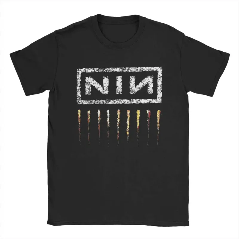 Nine Inch Nails NIN MEN'S T shirts fashion tee shirt short sleeve round neck T-shirt 100% cotton birthday gift clothes