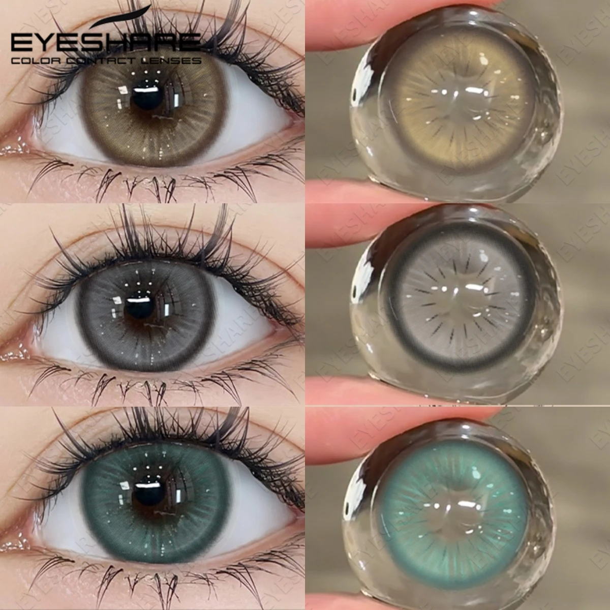 EYESHARE 1 Paar Farbige Kontaktlinsen für Augen Modische Farbige Augenlinsen Braune Augenlinsen Graue Pupillenlinsen Jährlich Austauschbare Weiche Linsen