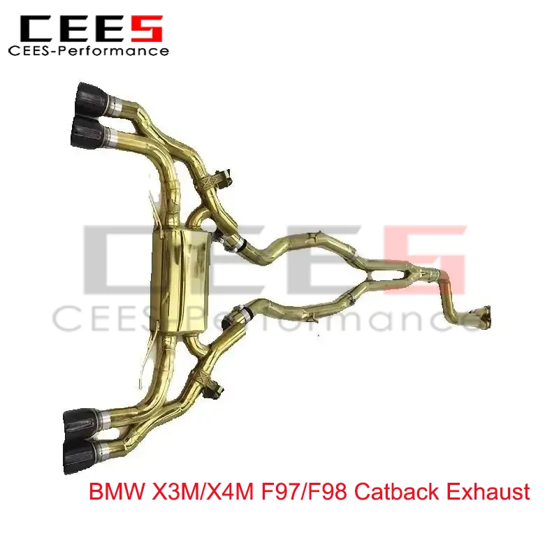 

CEES Customized Gold-Plated Valvetronic Muffler Stainless Steel Catback Exhaust System for BMW X3M/X4M F97/F98 3.0T (2019-2023)