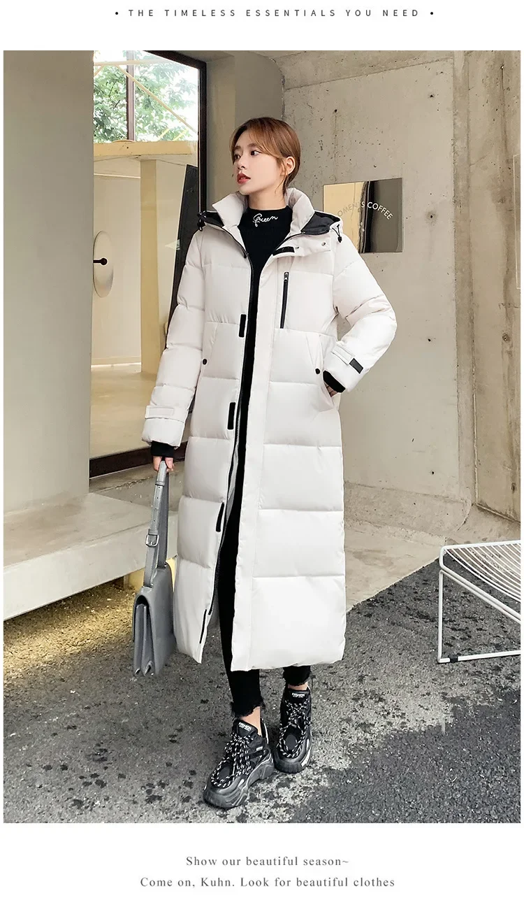 Women Parkas Coats Hooded Jackets Solid Pocket Zipper Long Sleeves Thick Slim Fit Wide Waist Elegant Casual  Autumn Winter