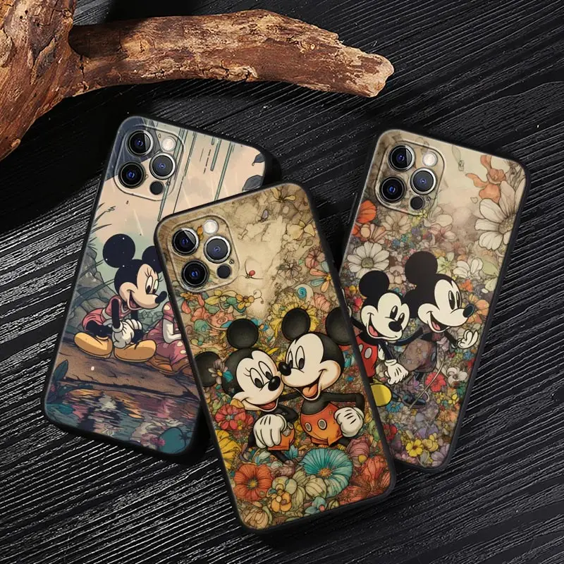 

Disney Mouse Case For iPhone 17 16 15 14 13 12 11 Pro Max Plus Minnie Mickey Back Cover For iPhone 17 Pro 17E Air 16e Soft Funda