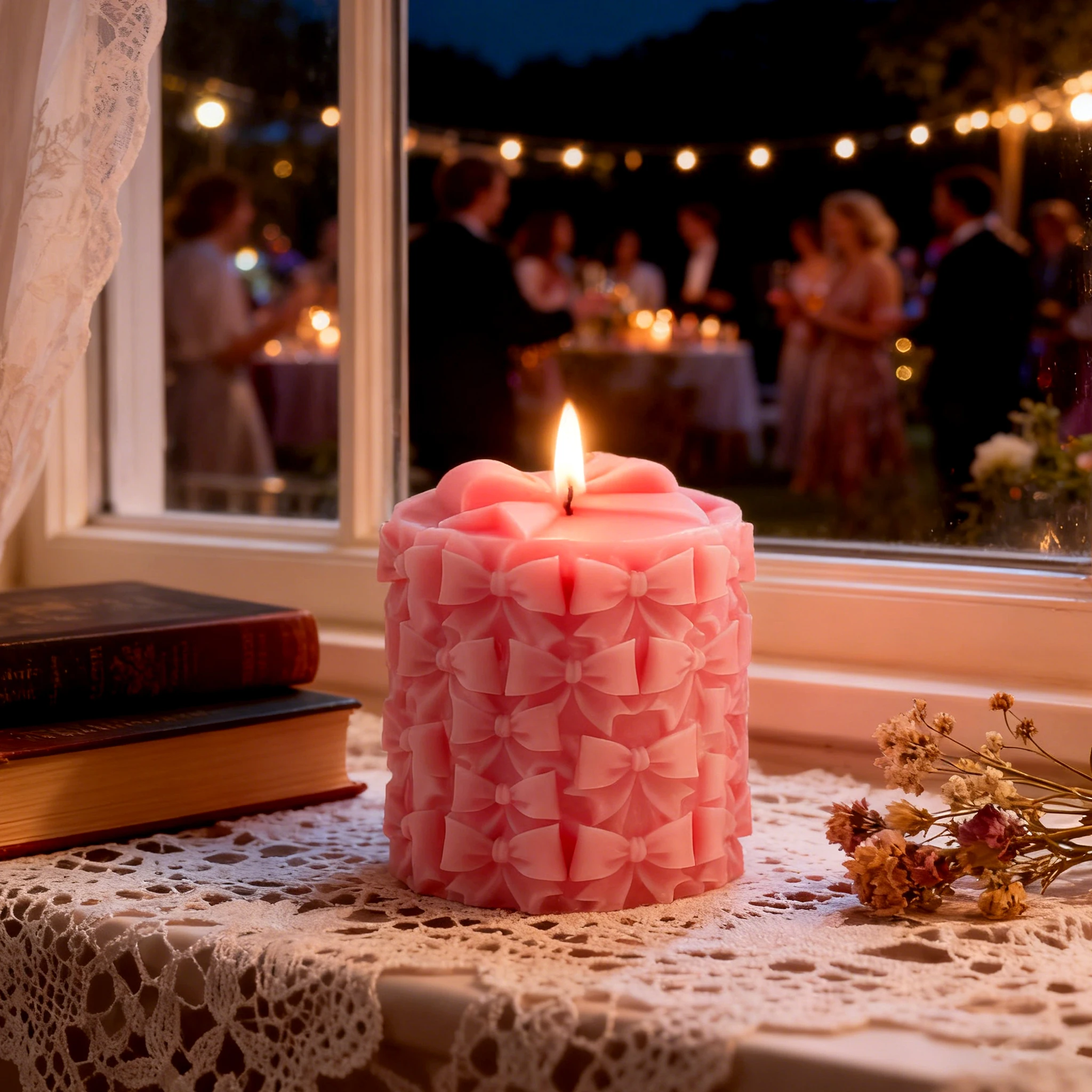 

Butterfly knot pattern Cylindrical candle Silicone Mold Aromatherapy Candle Resin Plaster Mould for Romantic Home Decor Gift