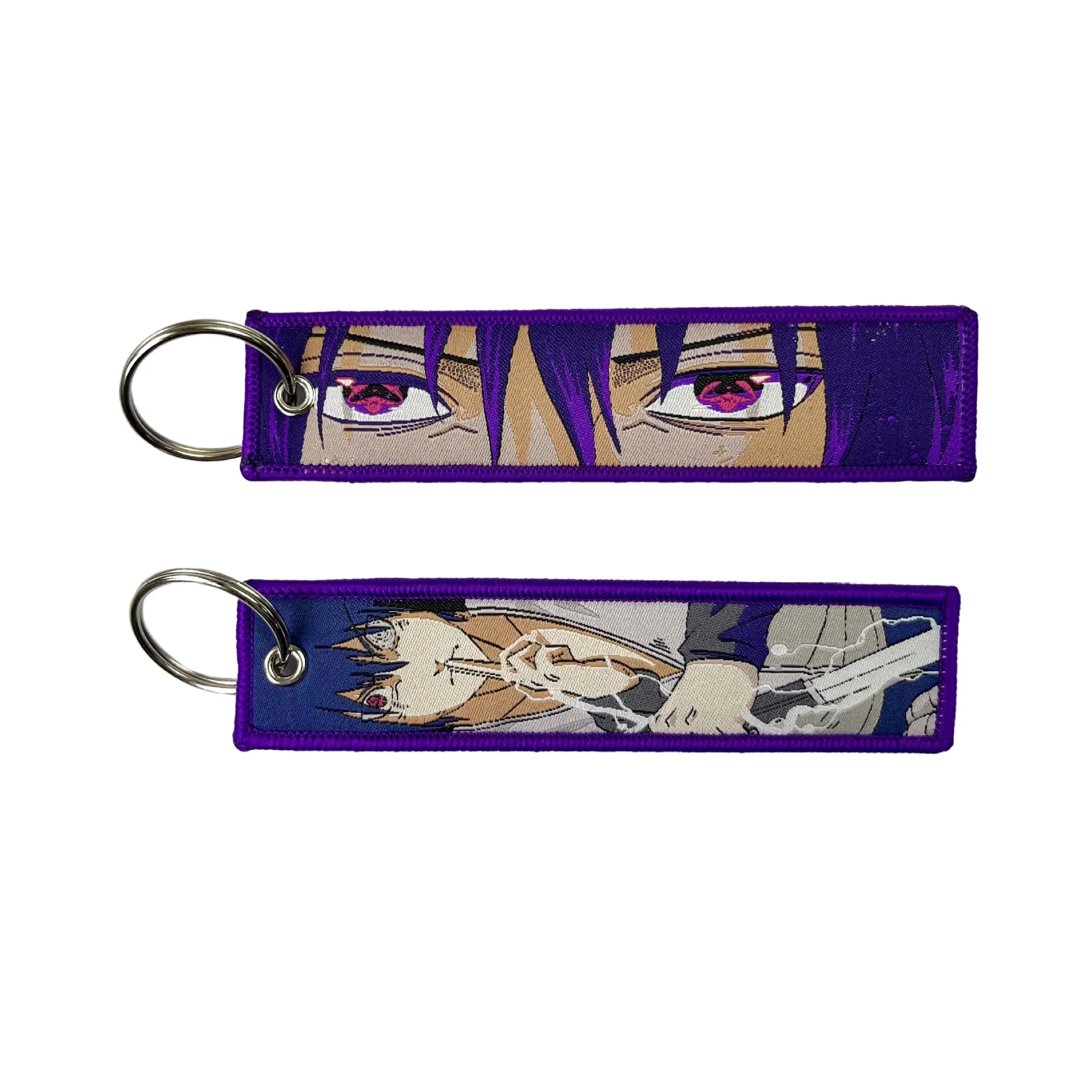 Étiquette tissée Naruto Anime, Itachi Sasuke, Kakashi grill, porte-clés, décoration de sac, pendentif d\'accessoires, jouets pour enfants, cadeaux