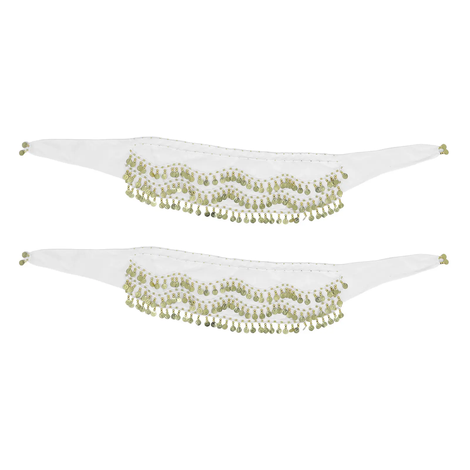 

Комплект из 2 шарфов для танца живота с монетами, регулируемый пояс-накидка для женщин, для танцевальных костюмов, для танцовщиц бель-данс