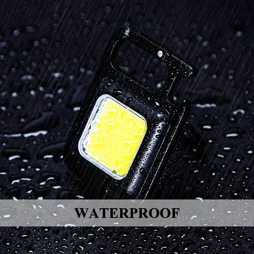 Mini LED Flashlight Portable COB Keychain Work Lights USB Charging Waterproof For Outdoor Walking Camping Lighting