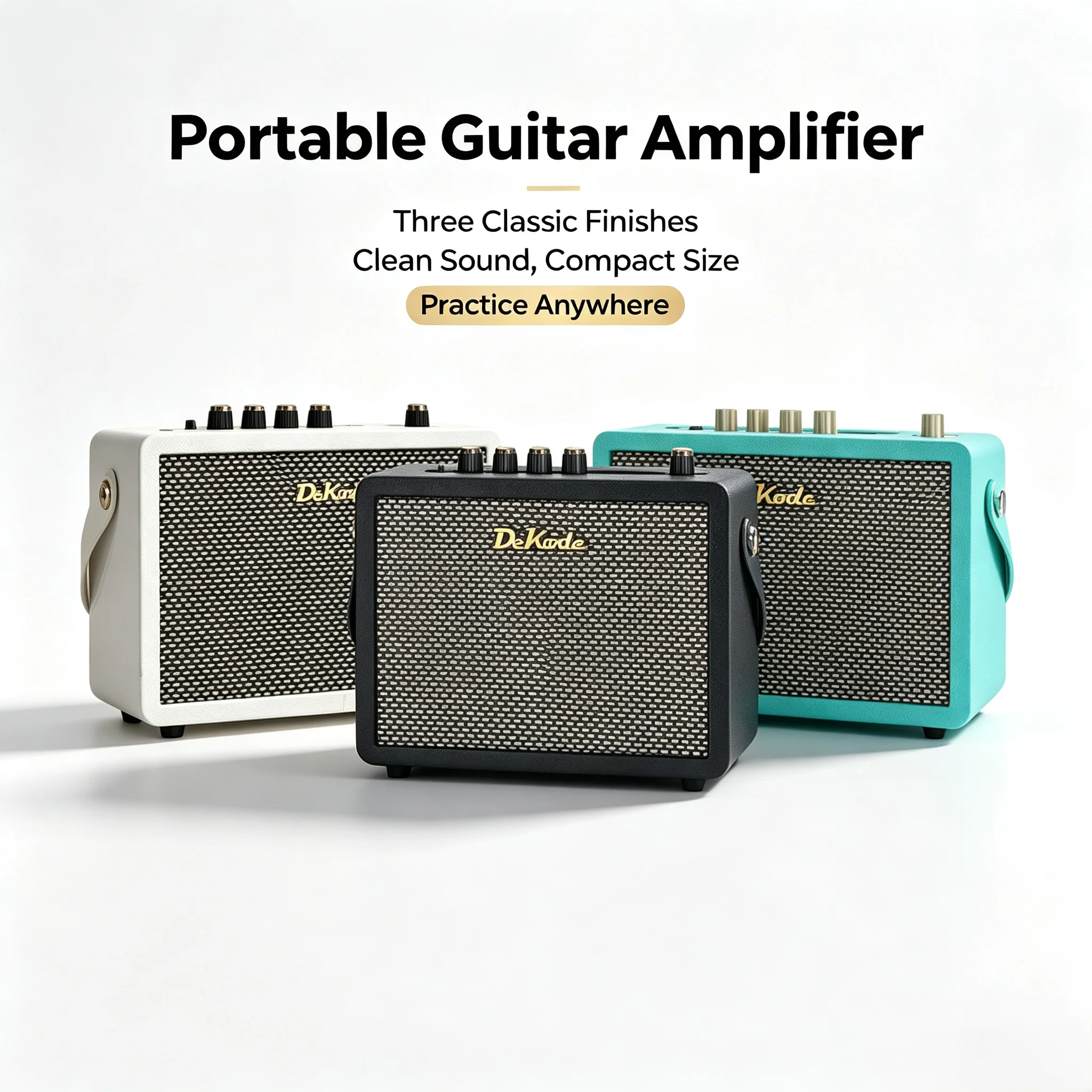 Portable DeKode Mini Rechargeable Guitar Speaker, Independent Bass & Treble Control for Practice & Street Performance