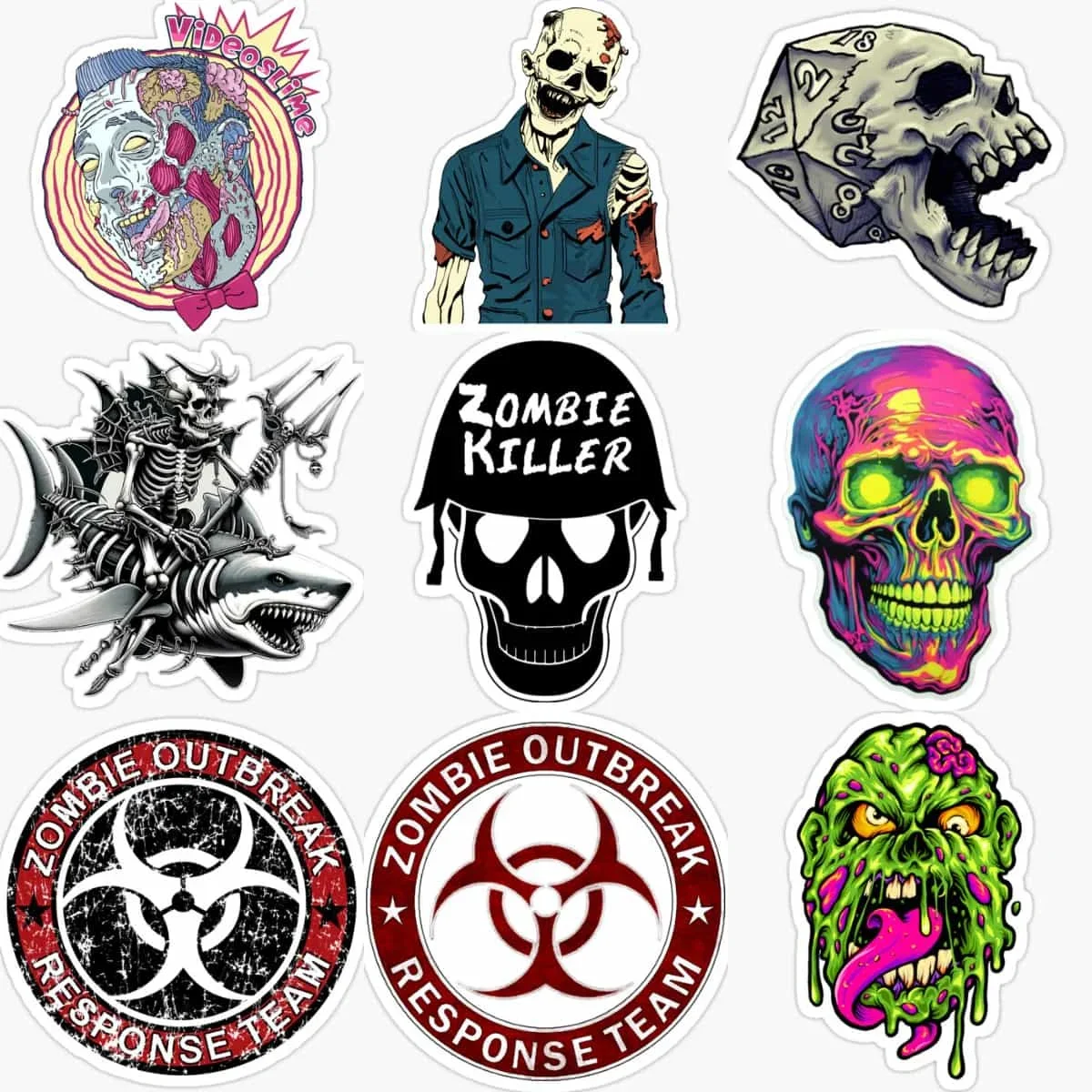

ZOMBIE Skull Creative PVC Car Sticker for Decorate Car Van Truck Bicycle Wall Helmet Window Decal Accessories