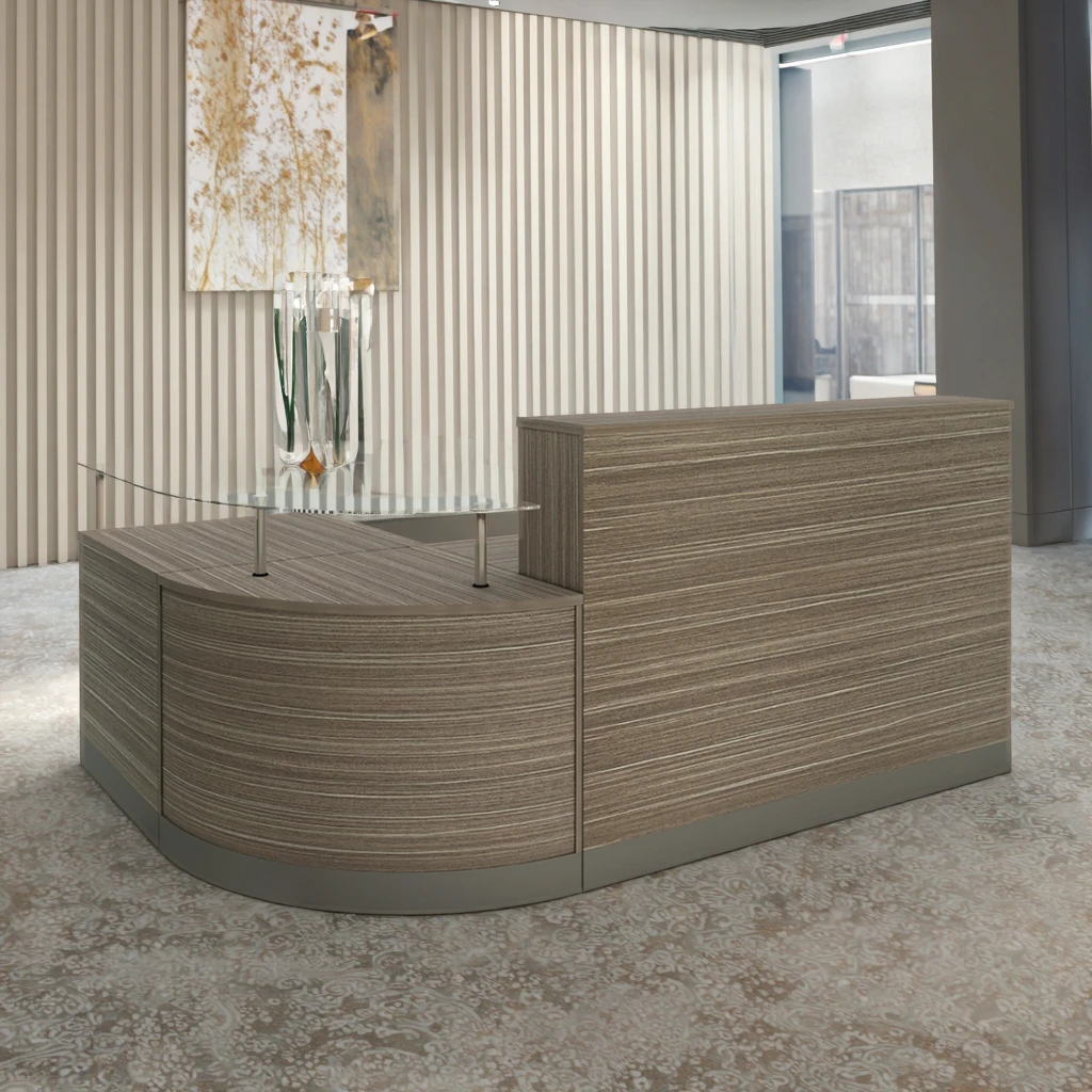 

Modern Designed Wooden Salon Reception Desk Factory Supply for Office Hotel and Hospital Front Counter Reception Desk