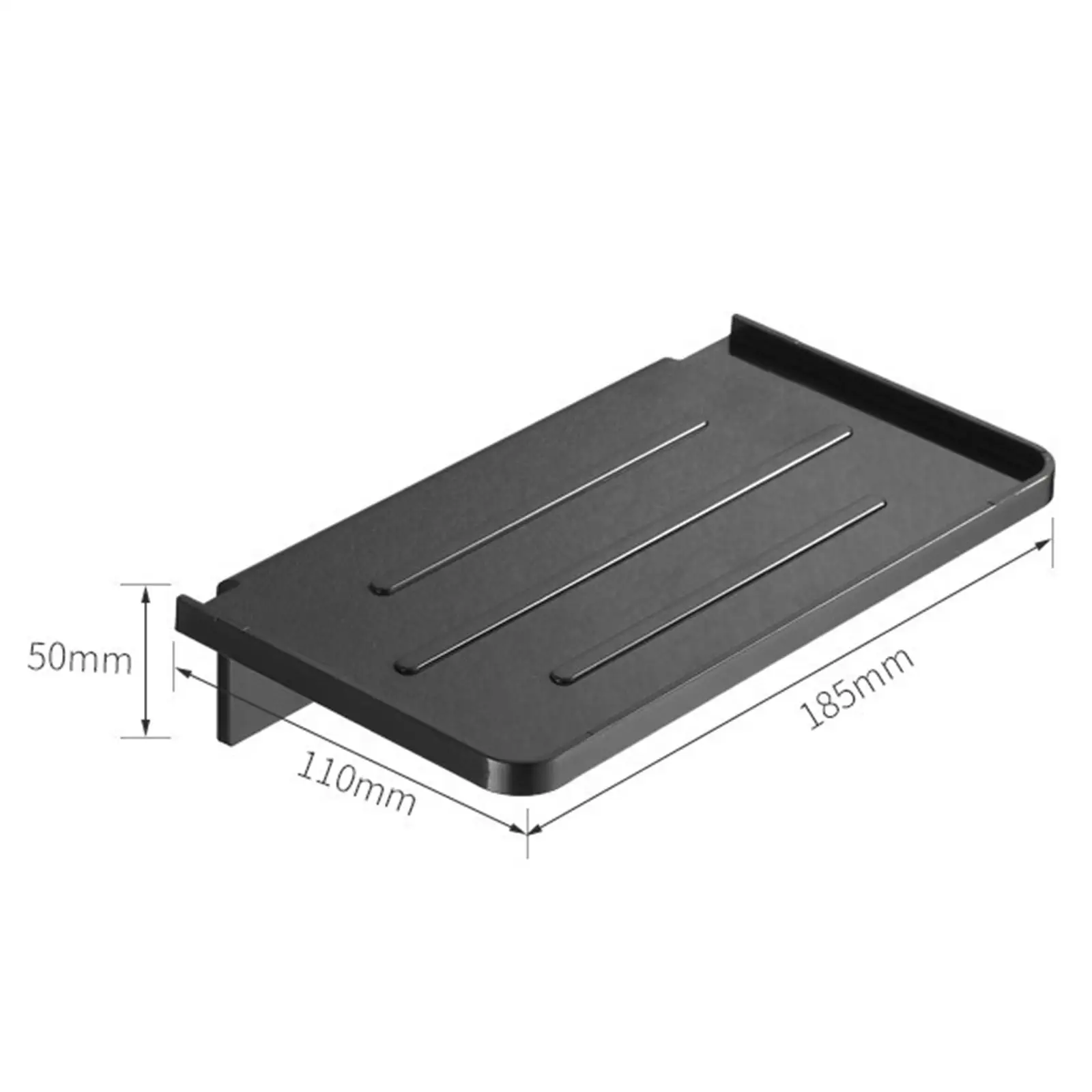 Floating Wall Shelves for Bathroom Phone Holder Toilet Paper Storage Rack No Punching ABS Tray for Bedside Kitchen Office view 3