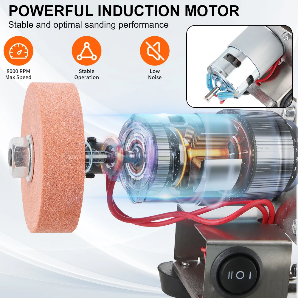 ​Mini Belt Sander 7 Variable Speed Electric Sanding Polishing Grinding Machine Grinding machine EU plug Electric Sharpener