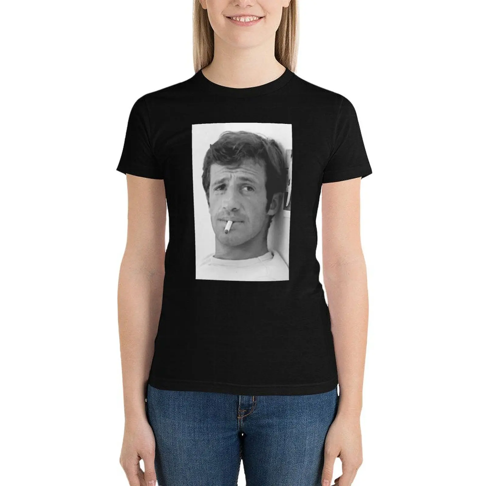 

Jean-Paul Belmondo T-Shirt Short sleeve tee shirts graphic tees graphics black t-shirts for Women