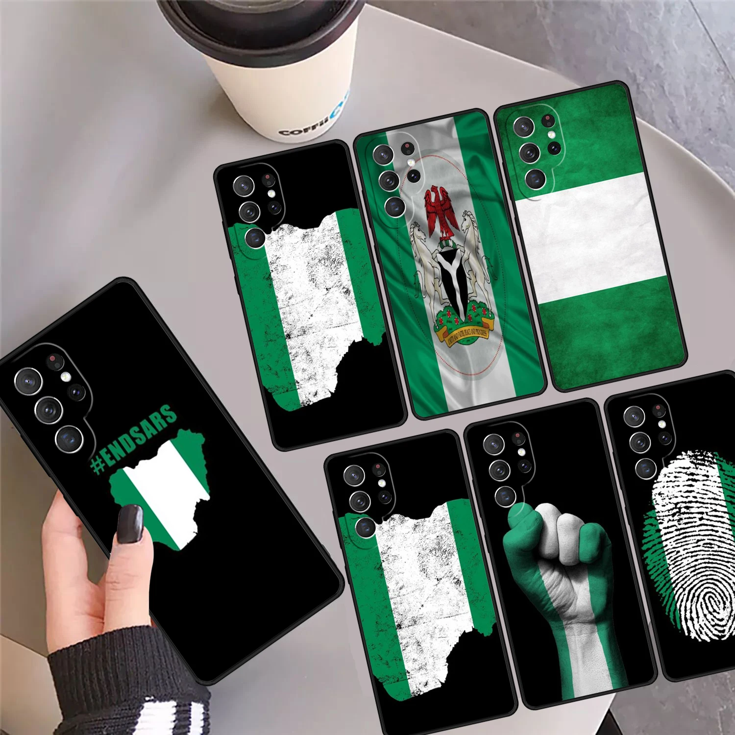 Nigeria Flag Phone Case Cover For Samsung Galaxy S24 Ultra 23 S22 Plus S21 FE S20 S8 S9 S10 Note 10 Pro Note 20