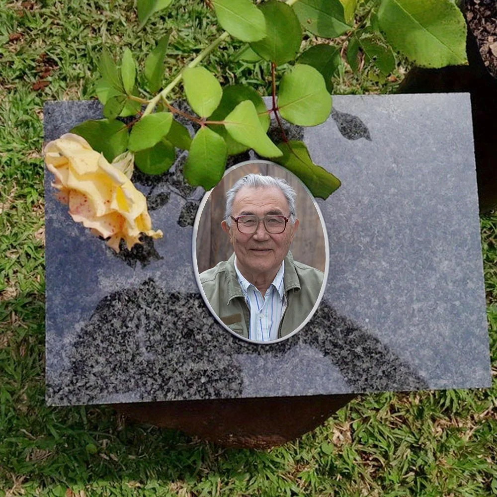 2D Flat Not 3D 1pc Custom Photo Memorial Headstone Tile Waterproof Outdoor Plaque for Grave Decor Memorial Day Gift.