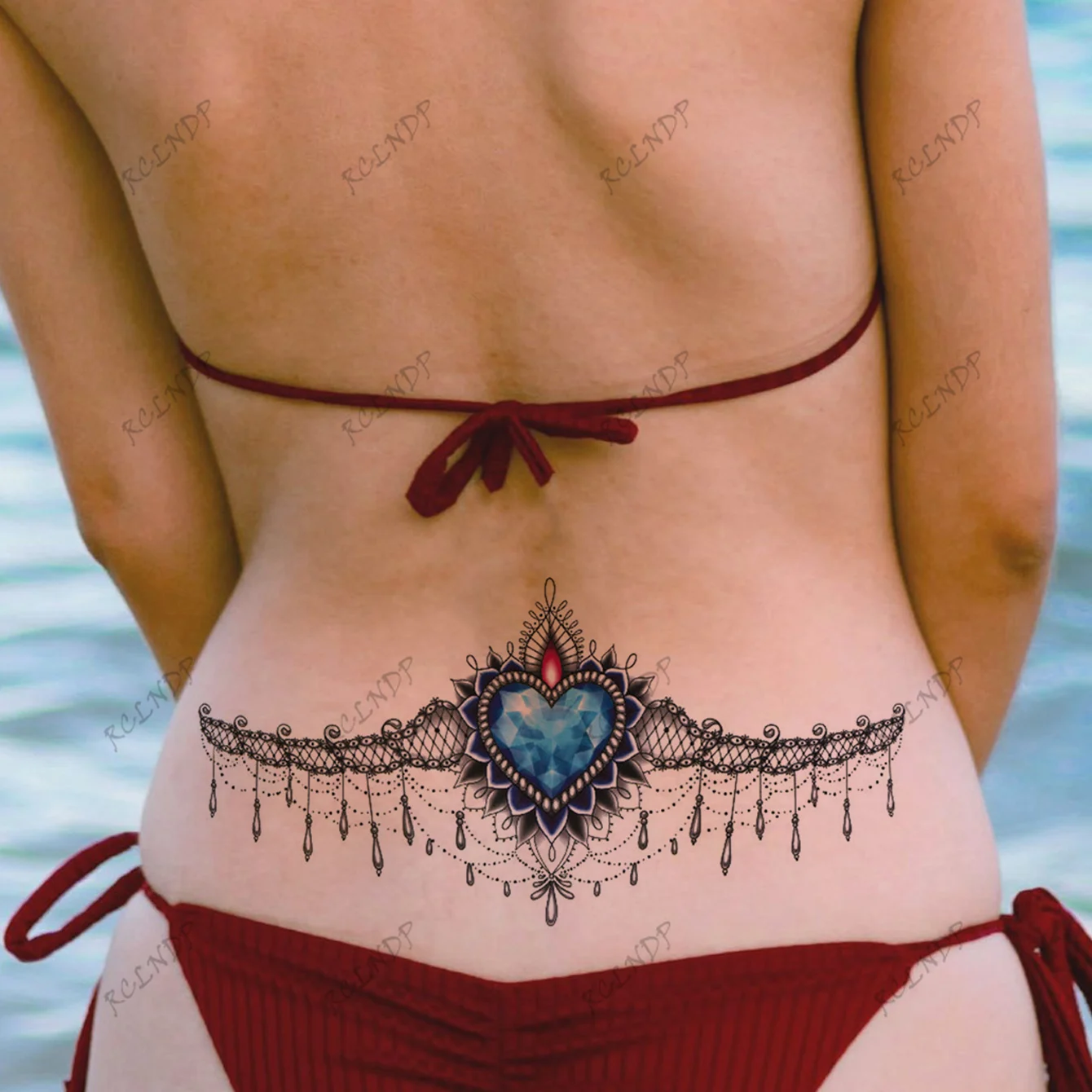 Waterproof Temporary Tattoo Sticker Floral geometric patterns are sexy Fake Tatto Flash Tatoo chest Tato for Girl Women