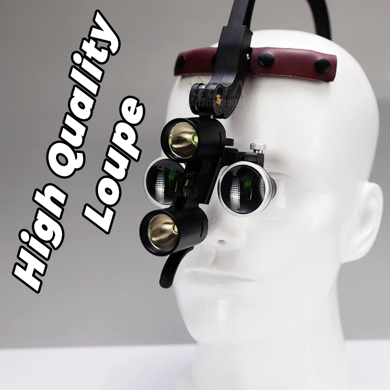 Metal Case Package Dental Surgical ENT LED Headlight Binocular Loupes Comes 2.5X Or 3.5X Magnification Comfortable Headband